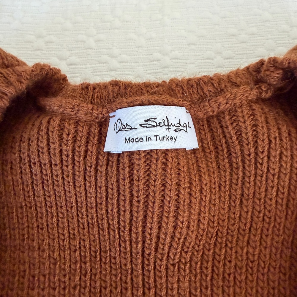 Miss Selfridge Brown Ruffle Tank Top - Picture 4 of 5